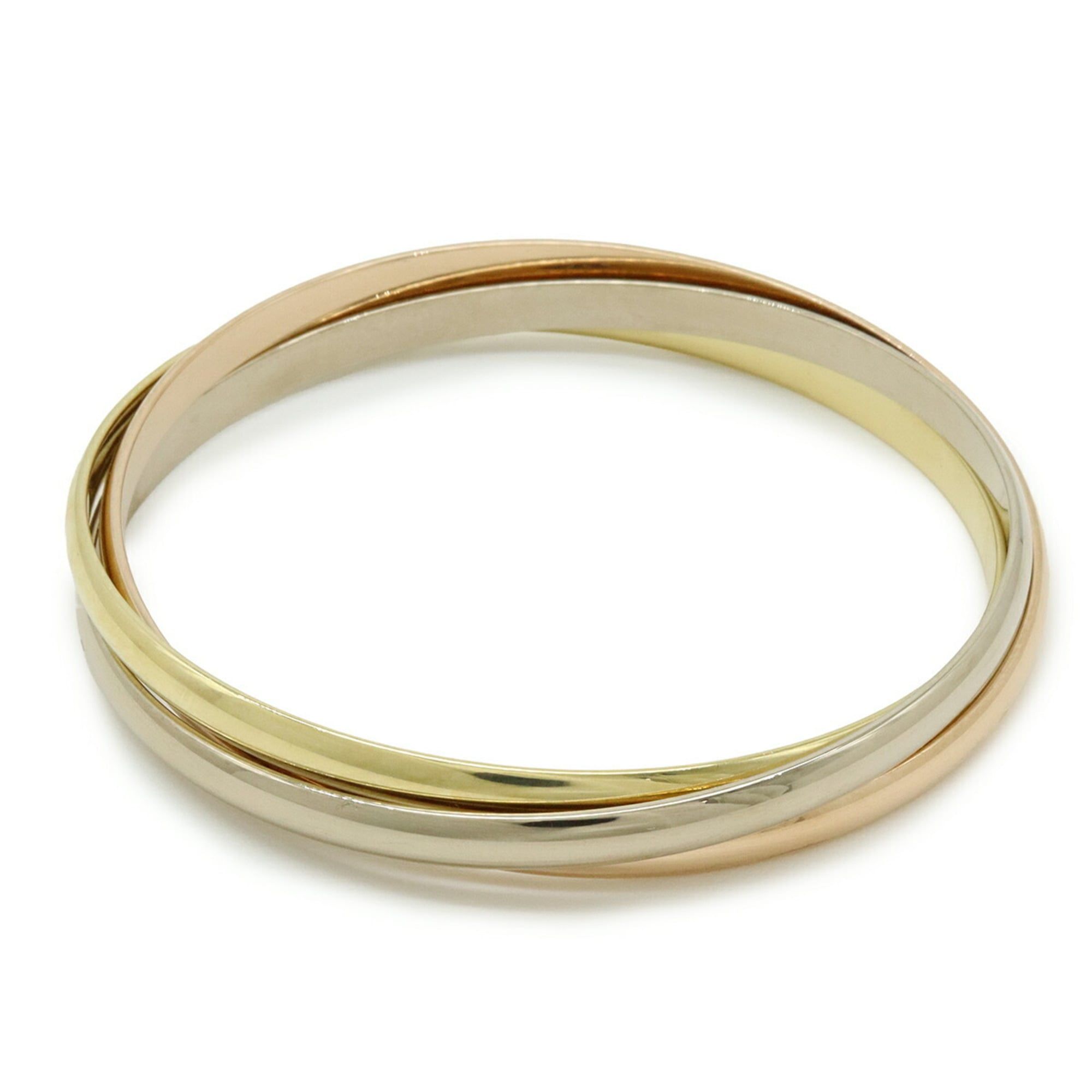 Cartier Trinity Bracelet Bangle in Three Colors, 18K 750 Yellow, White, Pink Gold, and PG
