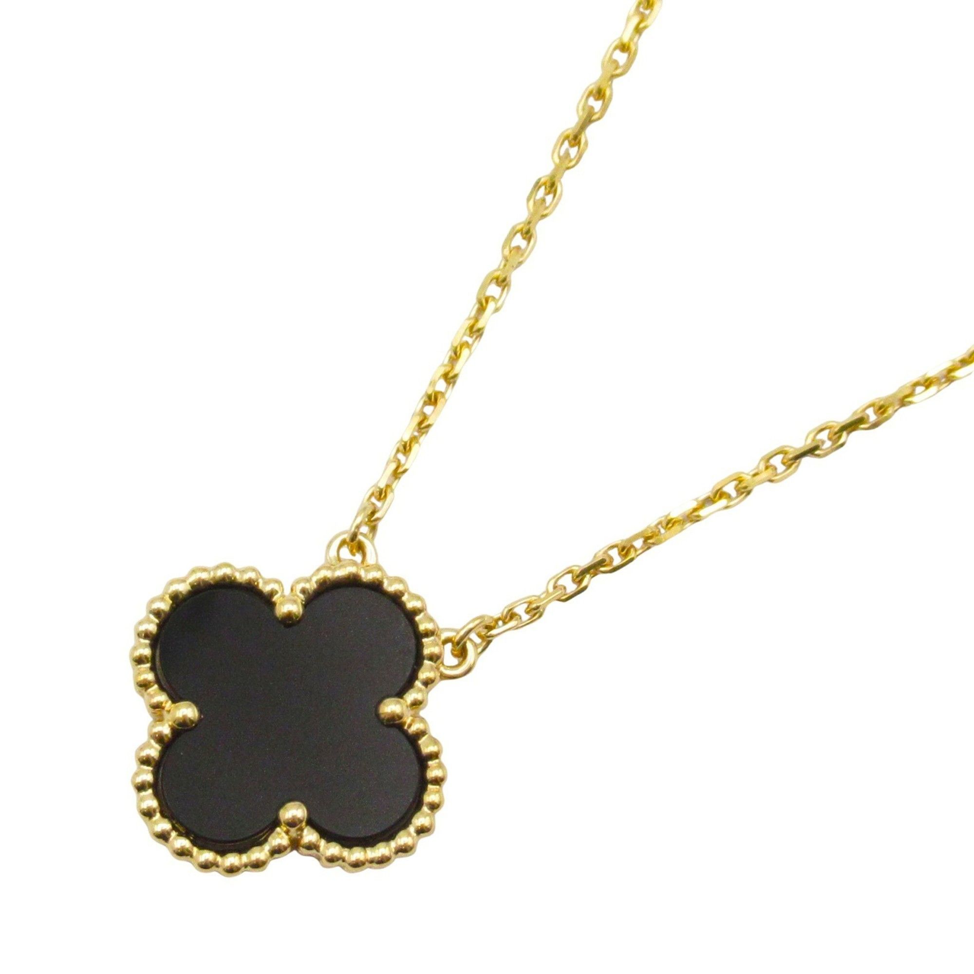 Van Cleef & Arpels Vintage Alhambra Necklace, Onyx, 18K Yellow Gold, Black, Women's, VCARA45800