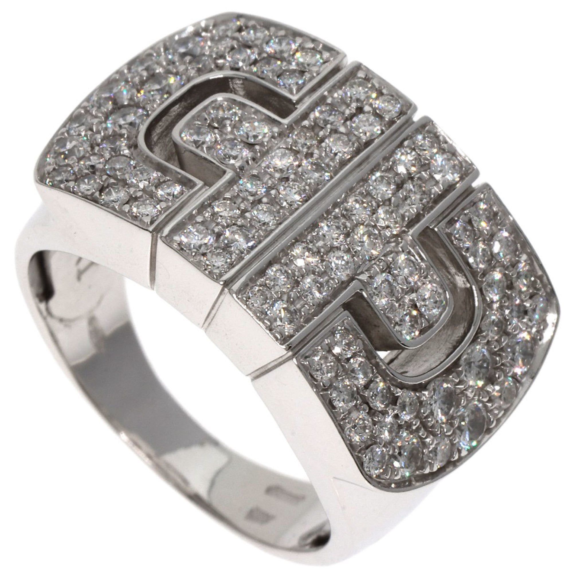 BVLGARI Parentesi Pavé Diamond Ring in 18K White Gold for Women