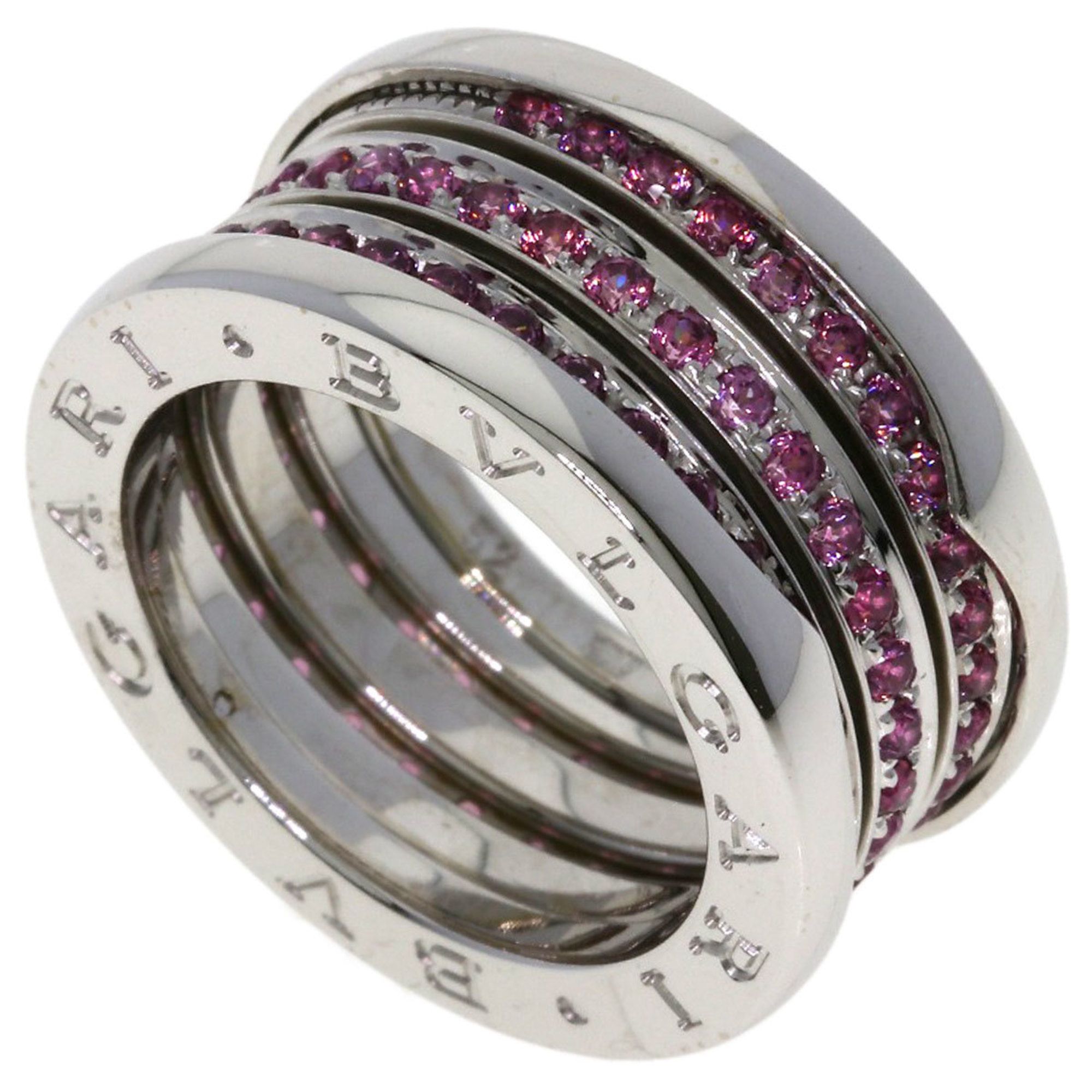 BVLGARI B-zero1 4-Band Garnet #52 Ring in 18K White Gold for Women
