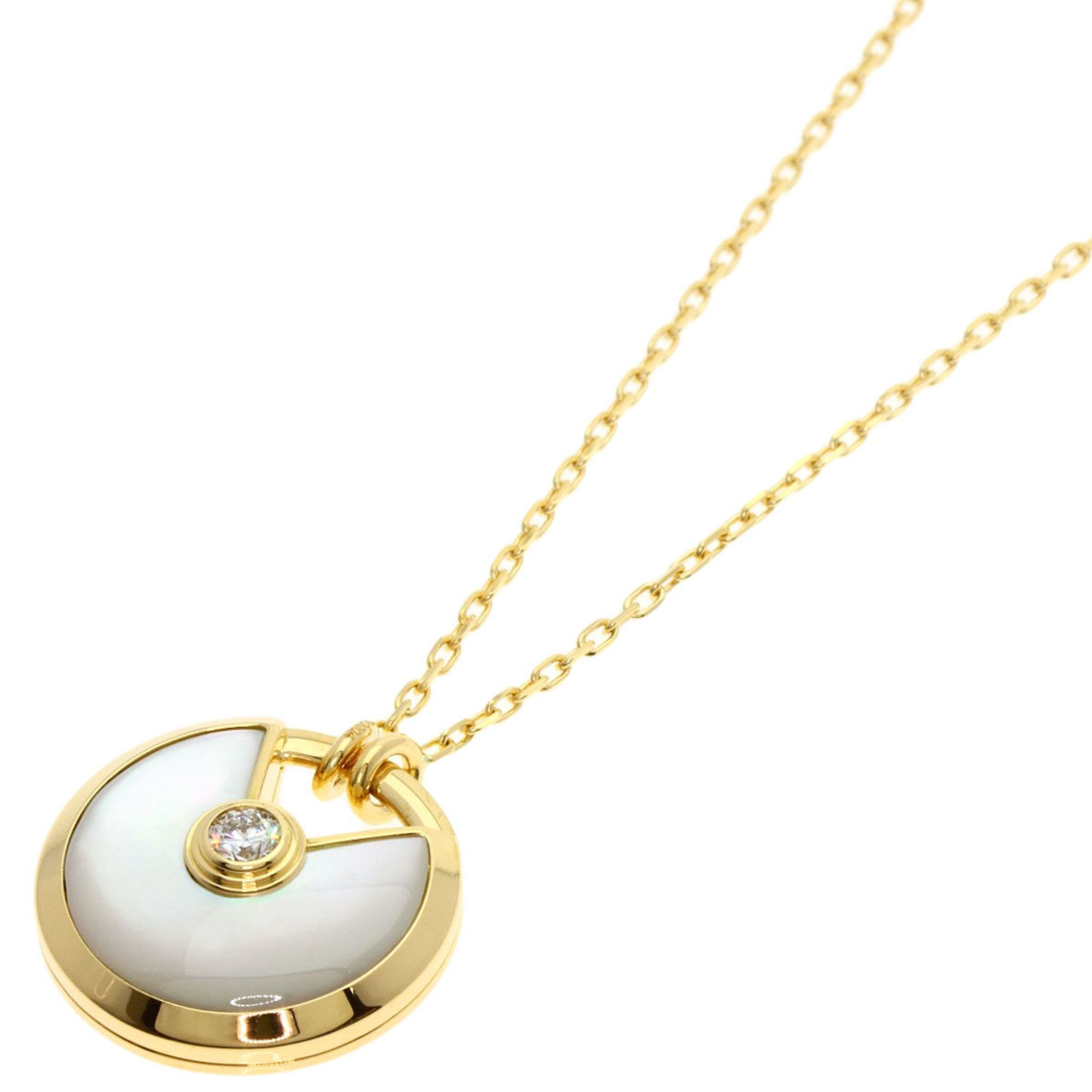 Cartier Amulet Small Shell and Diamond Necklace in 18K Yellow Gold for Women