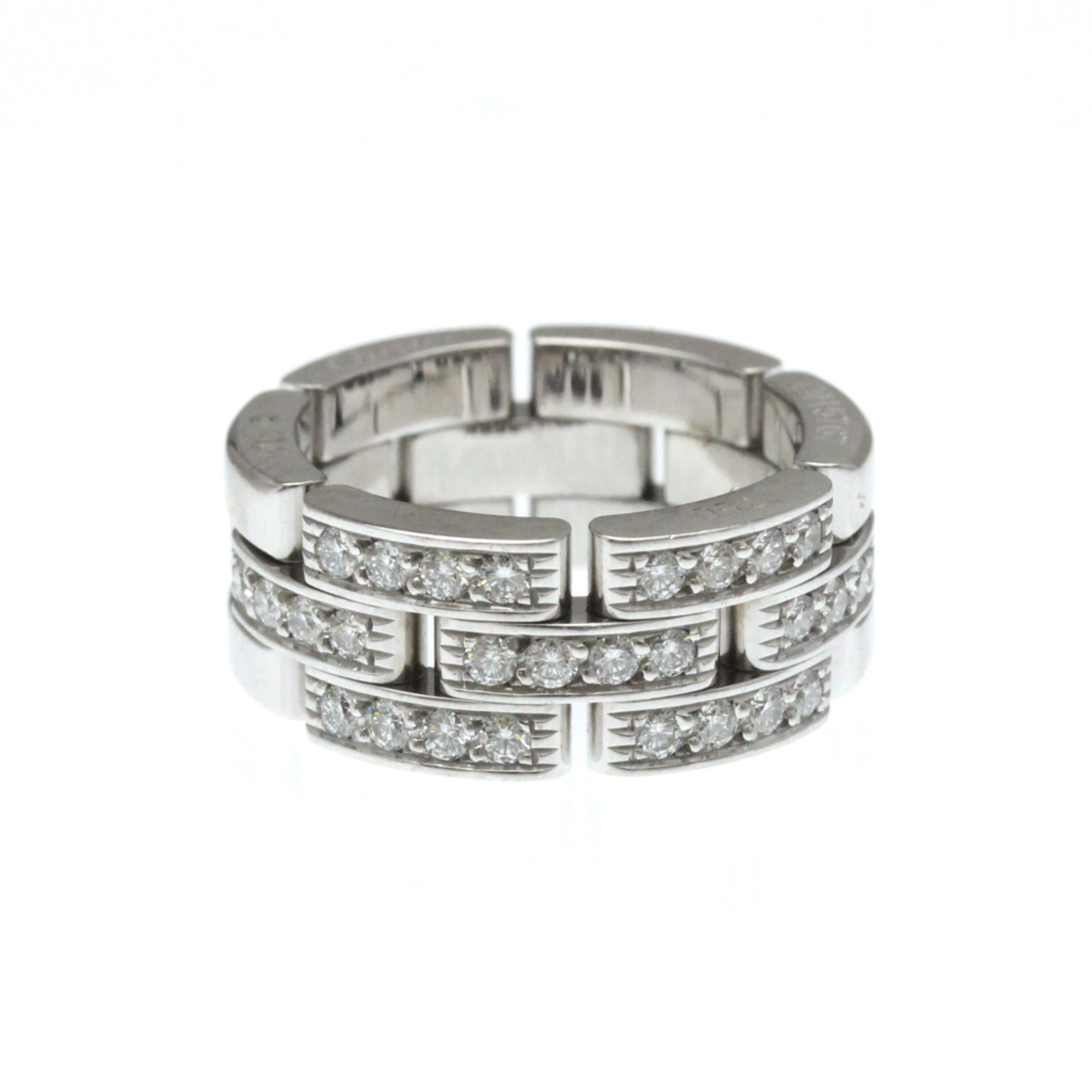 Cartier Maillon Panthere Ring Half Diamond White Gold (18K) Fashion Diamond Band Ring Silver