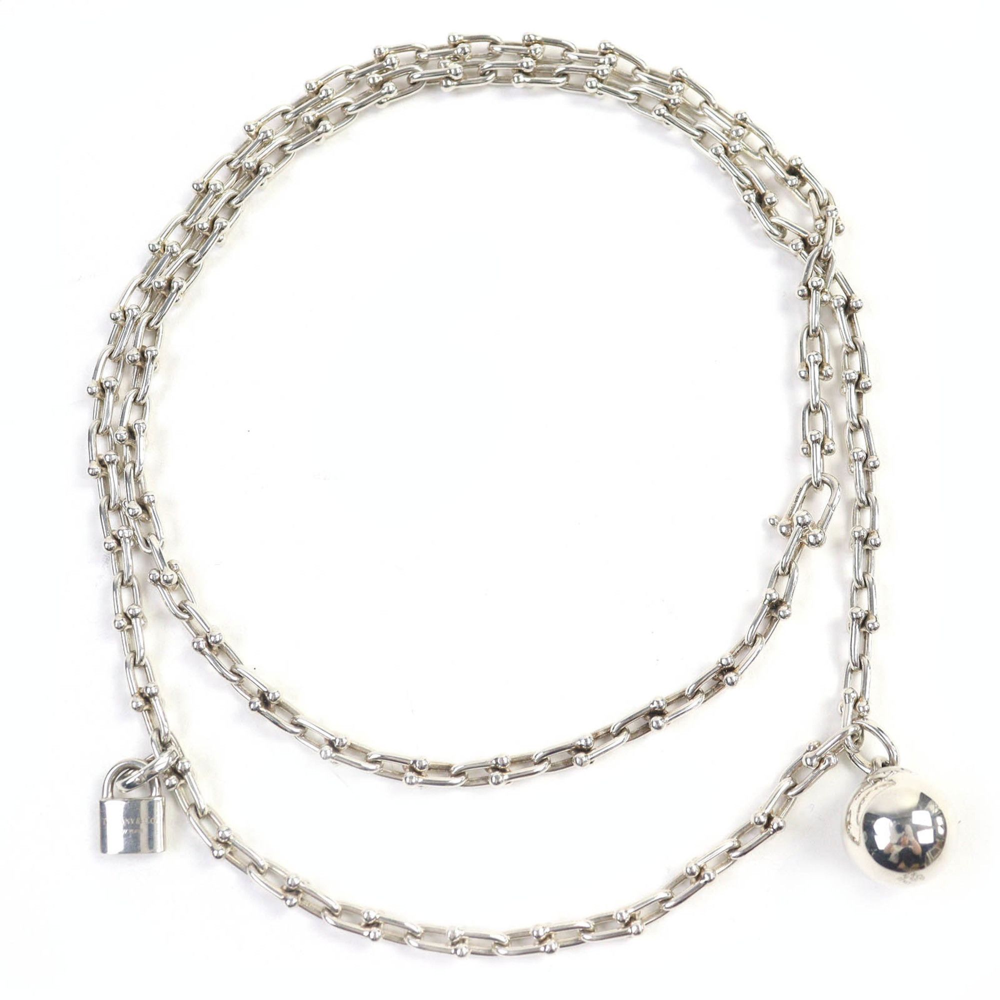 TIFFANY & Co. Tiffany HardWear Wrap Link AG925 Silver Necklace, Made in Italy, Weight 93.78g, Women'