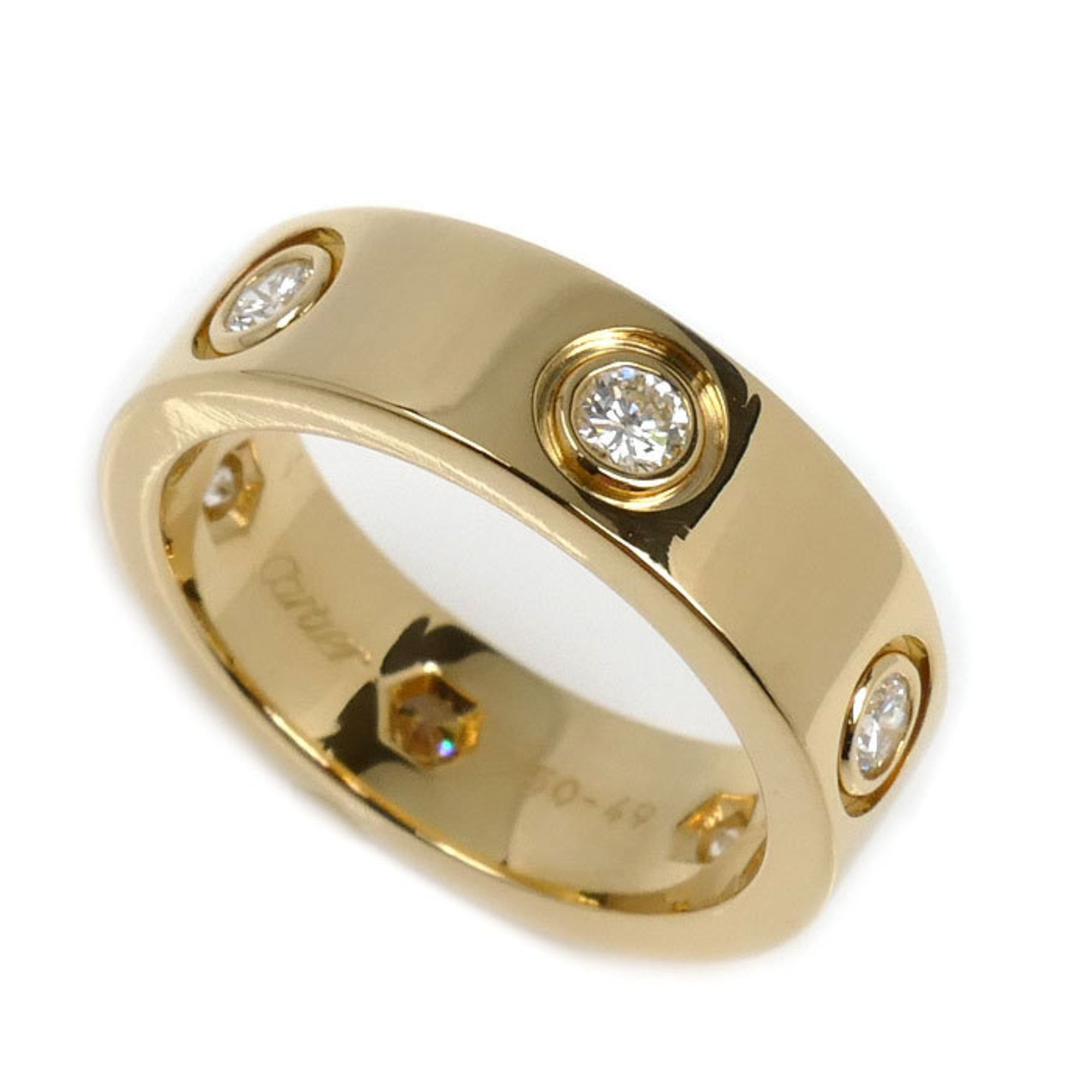 CARTIER Cartier 18KYG Yellow Gold Love Full Diamond Ring, Size 9.5, 49, 7.7g, Women's