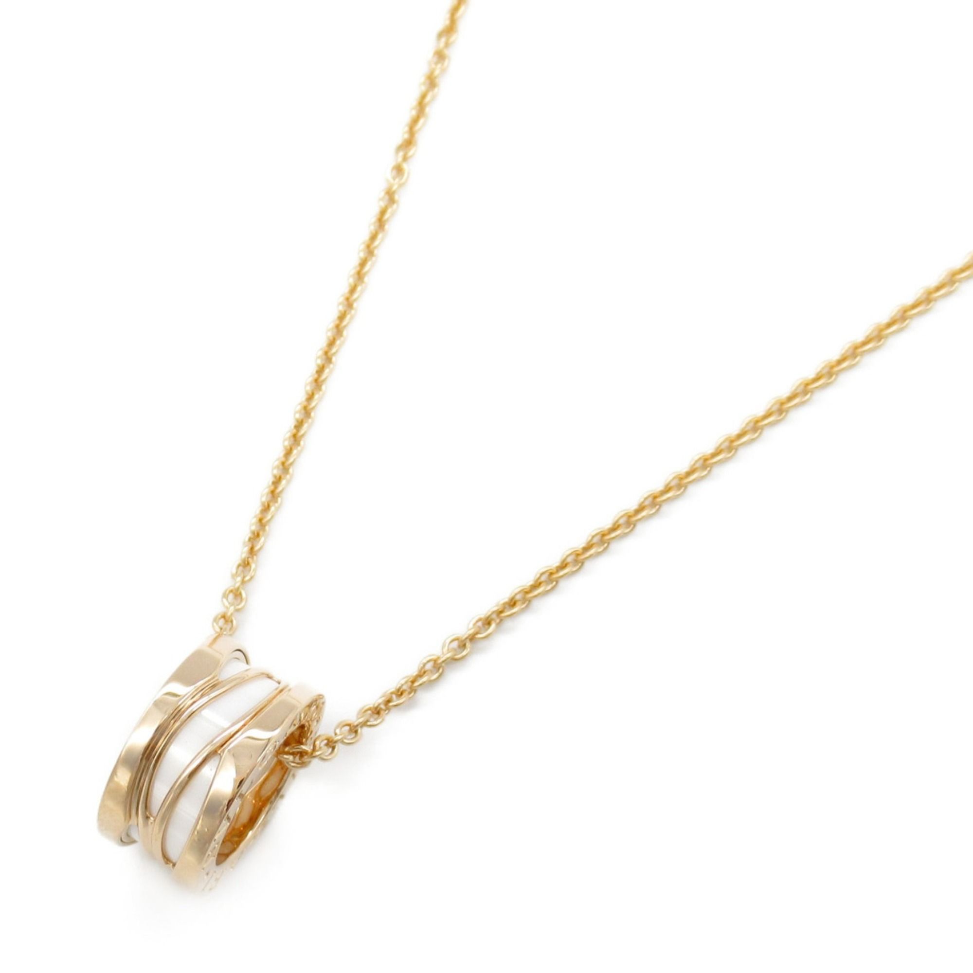 BVLGARI B-zero1 Necklace Legend Ceramic 18KPG (Pink Gold) Men's Women's White Gold