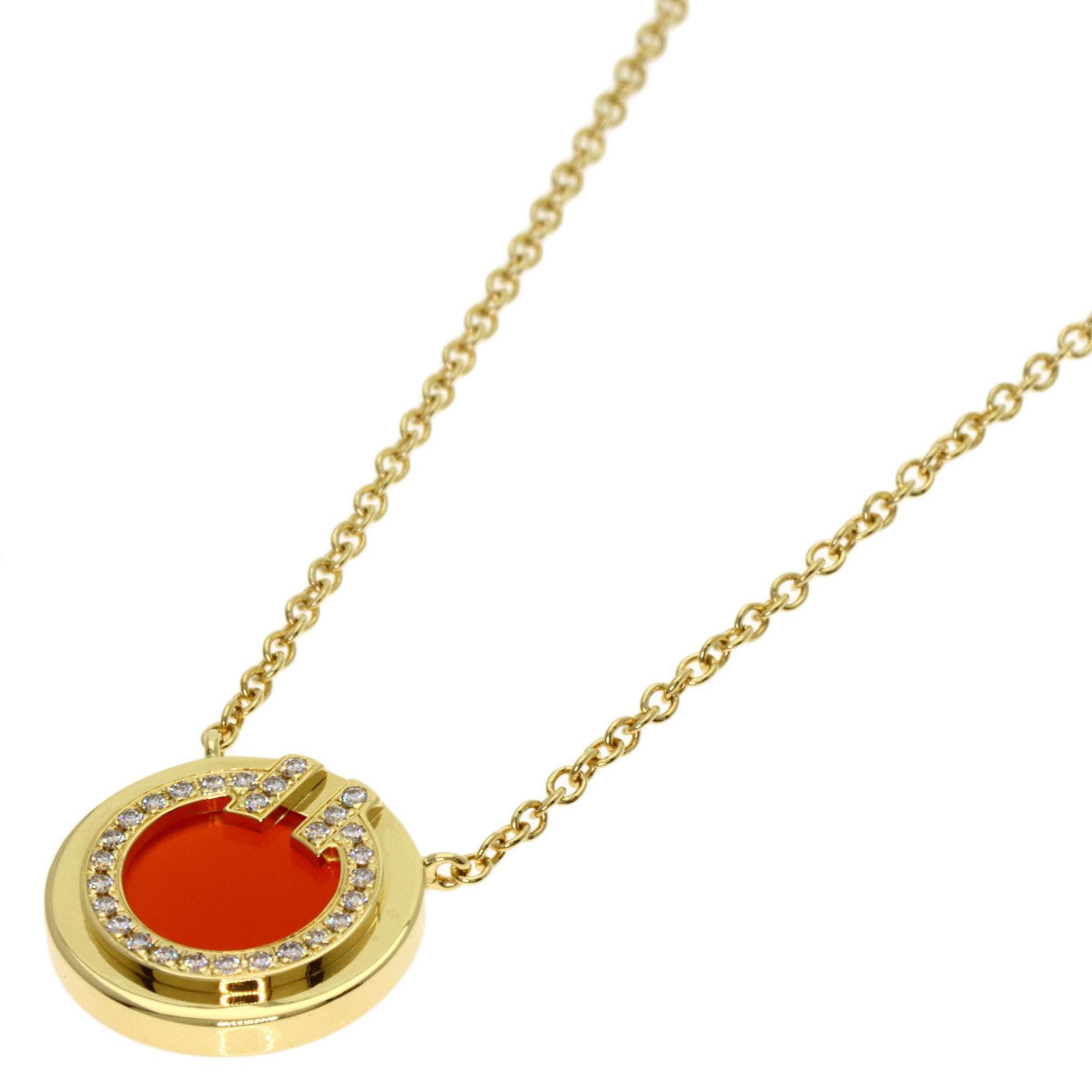 Tiffany & Co. T Two Circle Carnelian and Diamond Necklace in 18K Yellow Gold for Women