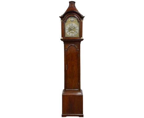 John Abbot of London – early 18th century walnut 8-day longcase clock c1740, hood with glazed side panels and tall swept pago