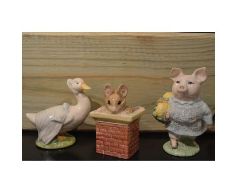 Glazed Porcelain Decorated, Beatrix Potter featuring Tom Thumb, Mouse, Little Pig Robinson, Piggy and her basket and Rebeccah