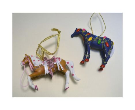 The Trail of Painted Ponies presents "Tangled" and "Cowgirl Cadillac" Ornaments. Each hand created, hand painted, decorative 