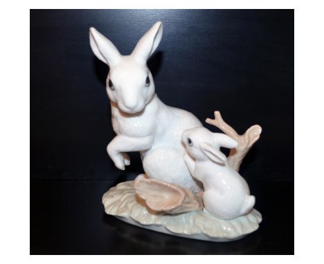 Glazed Porcelain Decorated, hand created, hand painted and designed by Rosenthal-Netter. Featuring a Mother Rabbit Standing w