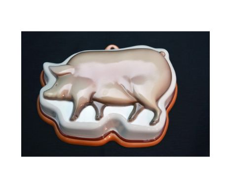 Fine Porcelain Decorated, hand created and hand painted Porcelain Mould by Lowell Herrero, celebrated artist of American folk