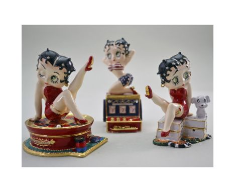 Betty Boop Casino Trinket Box Collection featuring Double Dice, HM: BB21006, size: 3"L x 1"L x 3"H, Hot Slots, HM: BB21005, s