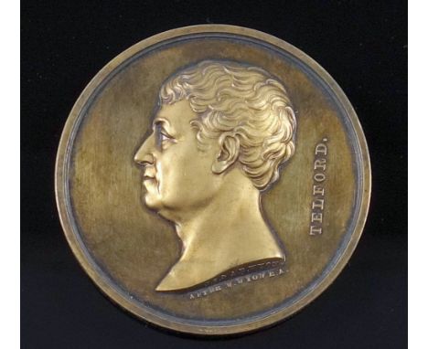 Victorian silver gilt medal commemorating Telford, ob. head left, the reverse ?INSTIT: CIV: ENGINEERS. INCORP: 1828?, with Me