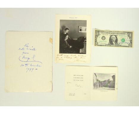 Christmas card from Montgomery, signed ?Monty?, from TAC H2, Rhine Army, 1945, with an image of Schloss Ostenwalde, 12.7 x 10