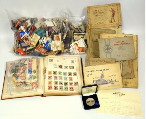 Strand album containing German and other stamps of the world, loose stamps, 5 large cigarette card albums including Player?s 