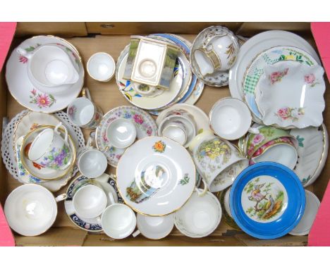 Two Worcester bone china cream jugs, other jugs, coffee cans and saucers, teapots and other items (3 boxes) 