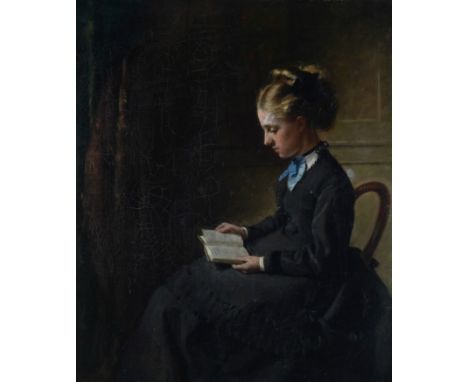 ENGLISH SCHOOL, 19TH CENTURYPortrait of a lady reading oil on canvas 61 x 51cm  Provenance Private collection, UKCondition re