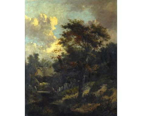 CIRCLE OF JOHN CROMEWoodland scene with cottage  oil on canvas  52 x 42cm  Provenance  Thomas Agnew & Sons, Old Bond Street, 