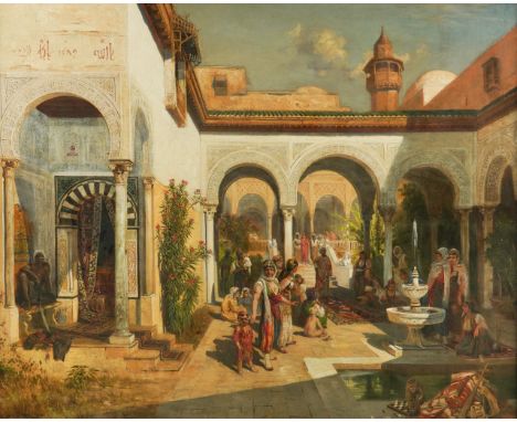 LUDWIG HANS FISCHER (AUSTRIAN, 1848-1915)The Courtyard signed and dated 'Ludwig Hans Fischer 1879' (lower left) oil on canvas