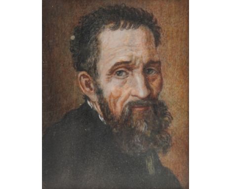 EUROPEAN SCHOOL, 19TH CENTURYPortrait miniature of Michelangelo on ivory (ref. Z621L5Y5) 9.5 x 7.5cm  Provenance Private coll