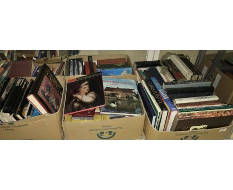Seven boxes of hardback books, to include "Astronomy" published by Batchworth Press, "The Book of Tapestry - History and Tech