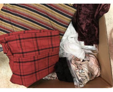 A large collection of early 20th Century and later silk obi and kimono material, as well as a black shawl, hanten (jacket), e