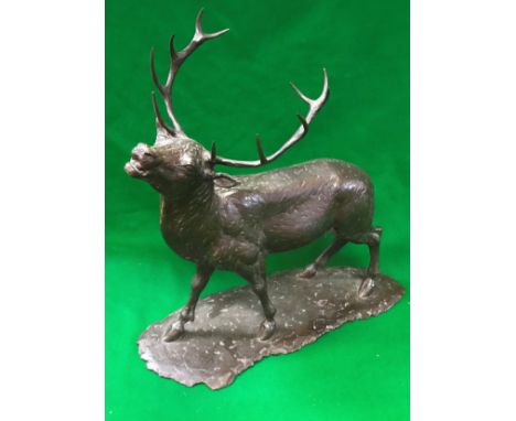 MICHAEL COOPER "Stag", limited edition bronze No'd. 6/9, together with receipt and letter from the artist and from the previo