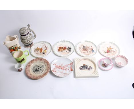 Assorted motoring ceramics,including Les Automobile 1, French plate, four other French plates from a different series, and ot