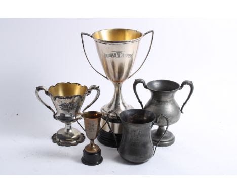 Assorted motoring cups,including Rochester Automobile Club 1906 annual hillclimb,  6 inches high,  Harrisburg Motor Club 1910