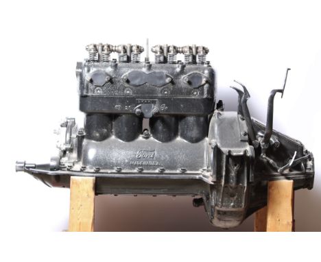 A high-performance Ford Model T engine,four cylinder, with RAJO overhead valve cylinder head, Believed to be freshly rebuilt 