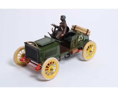 A 1902 Napier model by V W Bailey,limited edition number 7 of 10, (steering damaged and repaired), scratch-built, clockwork d