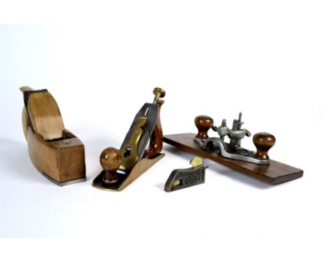 A collection of good quality 19th century and later carpentry tools and accessories to include a brass framed tenon saw by Sp