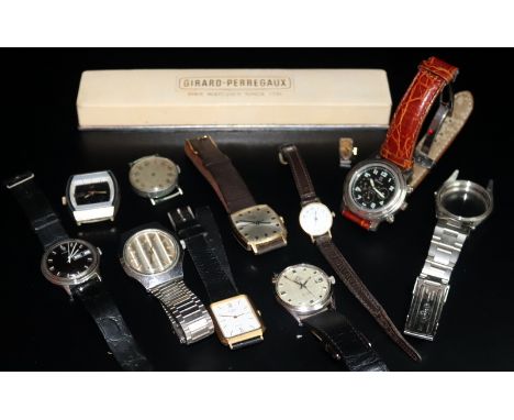 Girard - Perregaux Watch Movement In Box, 17 Jewels Numbered 7509990 Together With A Collection Of Watches To Include Sekonda