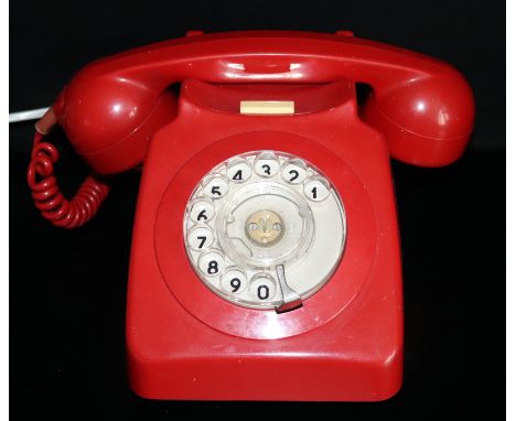 GPO Red Dial Rotary Telephone 8746G DFM 8412 