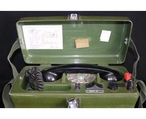 BT Engineers Field Telephone In Green Plastic Case, Model Number 704B.FHR82/1QCBS