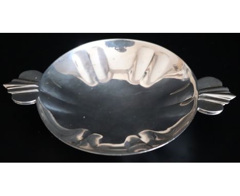 Solid Silver Art Deco Dish, Fully Hallmarked For London t 1934, Makers Mark For Edward Bernard, Width Approx 6 Inches, Weight