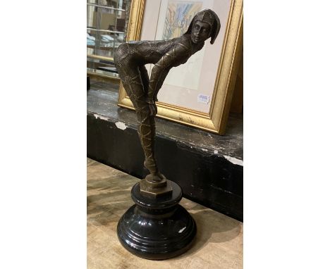 BRONZE ART DECO STYLE GIRL - 33.5 CMS (H) APPROX