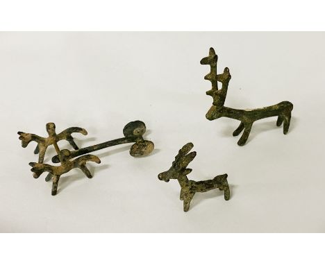 3 BRONZE ANIMAL FIGURES