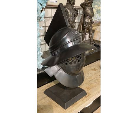 BRONZE HELMET ON STAND - 53 CMS (H) APPROX