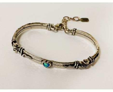 SILVER ISRAELI HEART OPAL BRACELET 