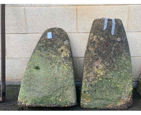 Reclamation/Architectural salvage interest - Two ham stone staddle stones, 66cm high 