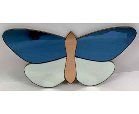 A vintage/mid century wall mirror in the form a butterfly, 66cm x 37cm 