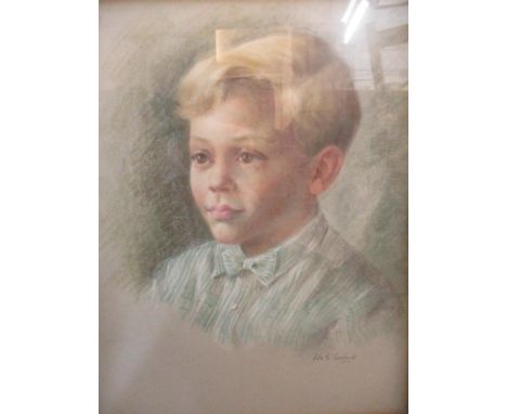 Lola McCausland (1924-1998) Australian - portrait 5th Earl of Kimberley as a three year old - pastel, signed and dated 1954 t