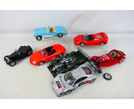 Autoart - Maisto - Road Signature - A group of unboxed cars in 1:18 scale, MG TC, Ferrari F50, Mercedes Benz CLK GTR, Chevrol