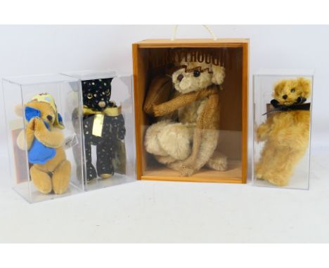 Merrythought - A sleuth of four Limited Edition Merrythought bears. Lot consists of JK100 'Stowaway' (75 of 750) in wooden pr