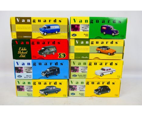 Lledo - Vanguards - 8 boxed 1/43 scale diecast vehicles to include #VA10807 Ford Capri Mk3 3.0S Singal Orange, #VA04404 Snowb