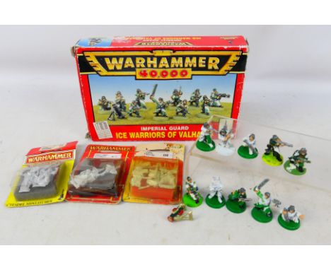Warhammer - Citadel - A collection painted and unpainted Warhammer metal figures. Lot includes three unopened figures in bubb