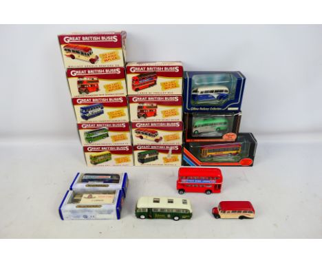 EFE - Atlas Edition - Oxford - 14 boxed 1/76 scale buses to include #18703 Bedford SB Duple Vega Grey Green, #99635 Bristol W