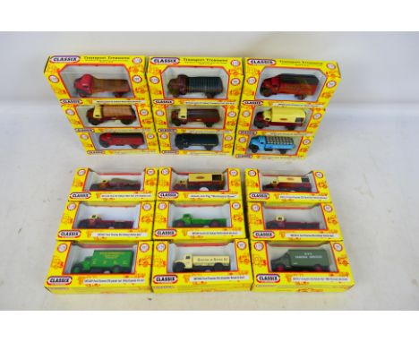 Pocketbond Classix - 18 x boxed vehicles in 1:76 railway scale including Ford Thames ET6 Van in British Rail livery # EM76114
