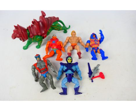 Mattel - 6 unboxed Master of the Universe action figure to include He-Man, Skeletor, Beast Man, Stratos, Battle Cat (all from